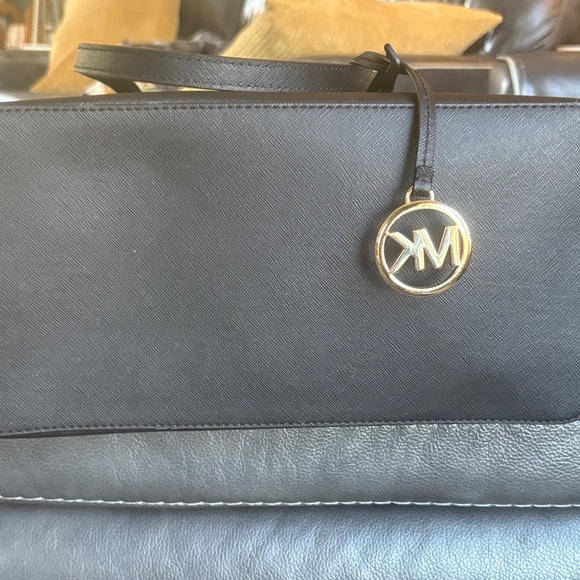 Michael Kors Black Tote with Gold Accents - Picture 2 of 10